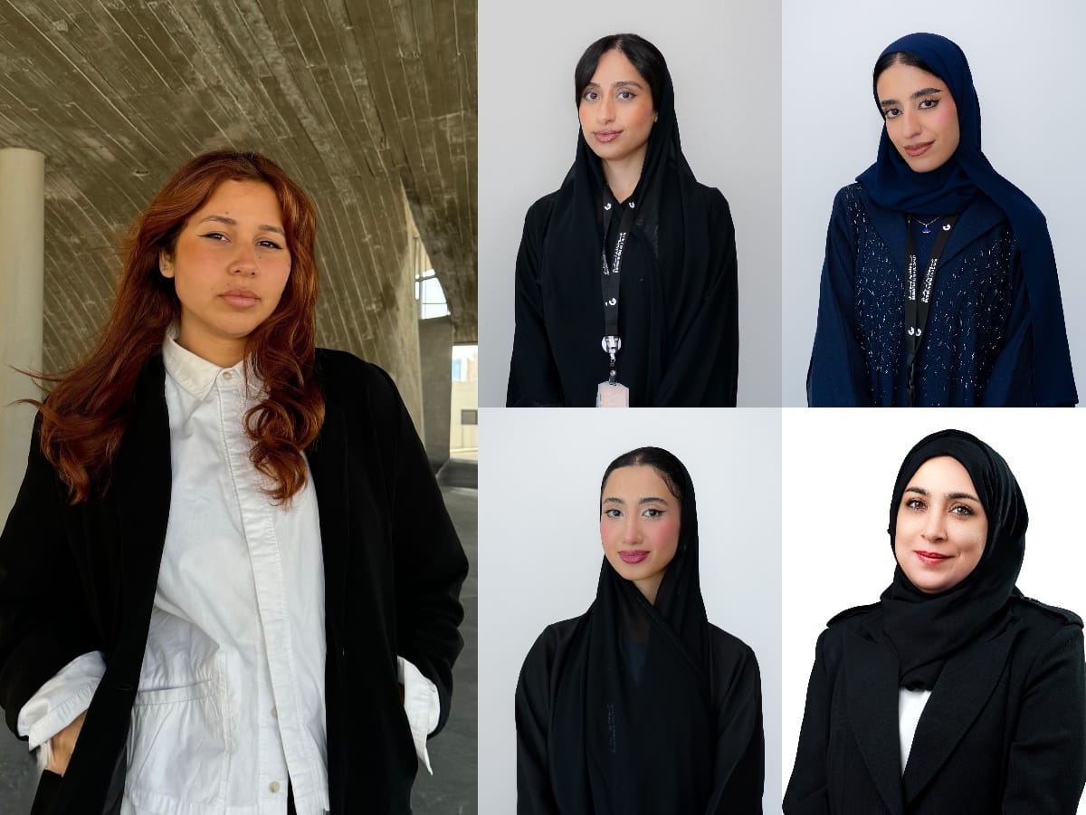 From left: Sara bin Safwan, Fatima Ahmed Al Maazmi, Wadeema Suliman Alhammadi, Mariam Mahmoud Alzadjali, and Laila Ahmed Al Rais.