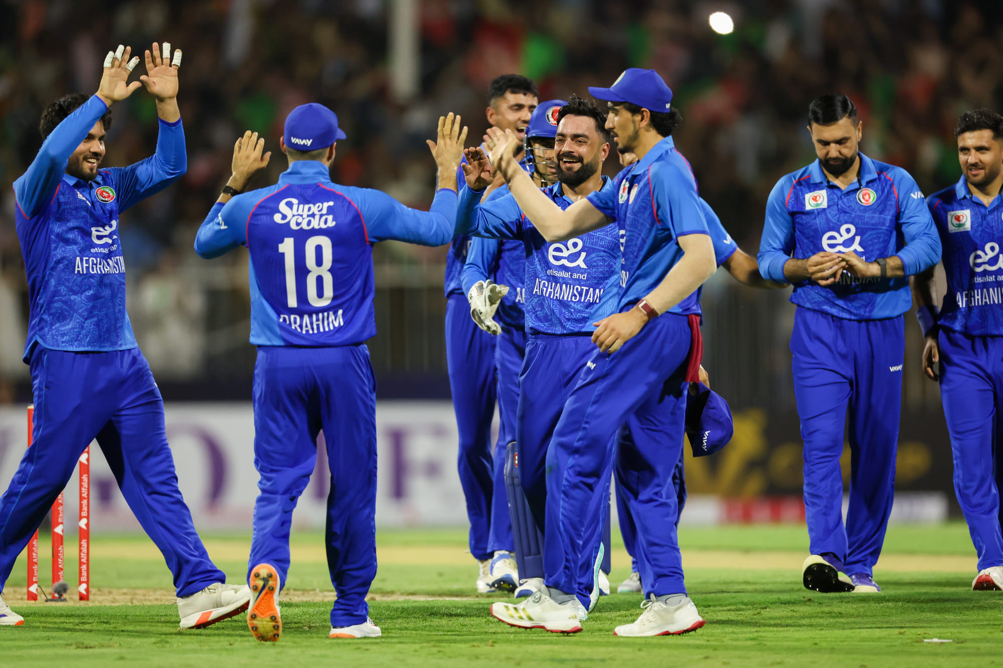 Afghanistan players will show solidarity with the earthquake victims during their Tri-Series match against the UAE at the Sharjah Cricket Stadium on Monday.