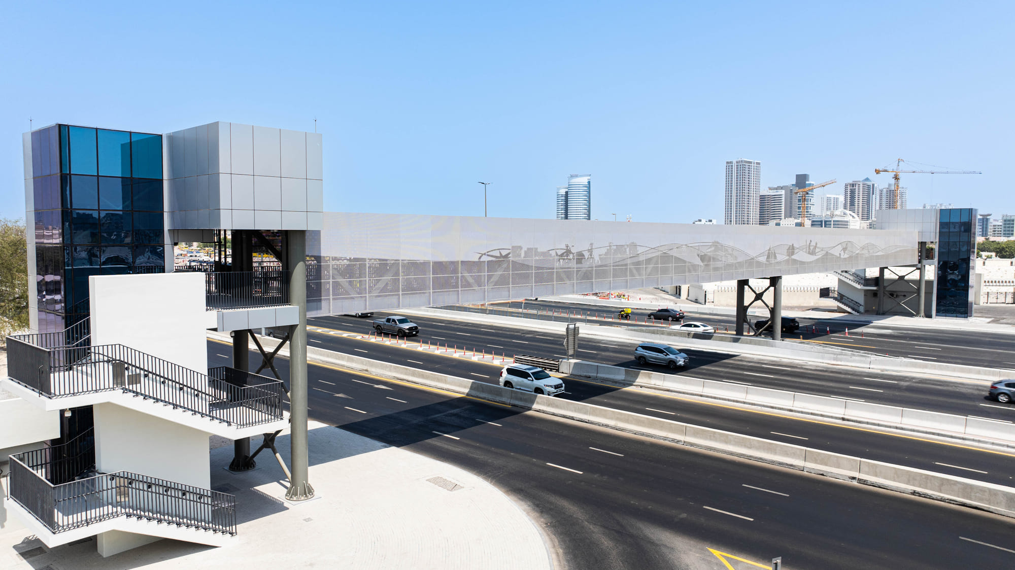 A view of the new RTA pedestrian bridge on Sheikh Rashid Road in Dubai