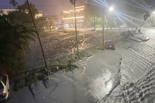 CCTV captures bridge swallowed by flood in Taiwan’s Hualien