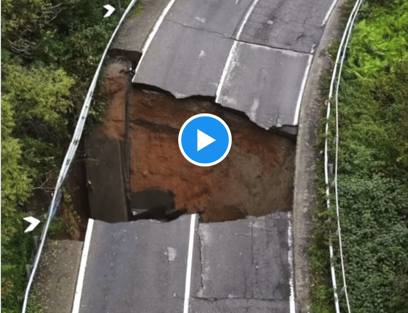 Heavy rain, which has triggered flash floods across northern Italy, may have caused this sinkhole in Como, in northern Italy's Lombardy region. Local authorities and emergency services responded swiftly, but the event underscores growing concerns about climate change and its impact on infrastructure.

