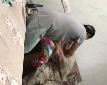 At one point, Harjeet Kaur is seen picking up a steel glass, striking Gurbajan Kaur twice with it before throwing it to the ground. Later, she pushes her mother-in-law again. 
