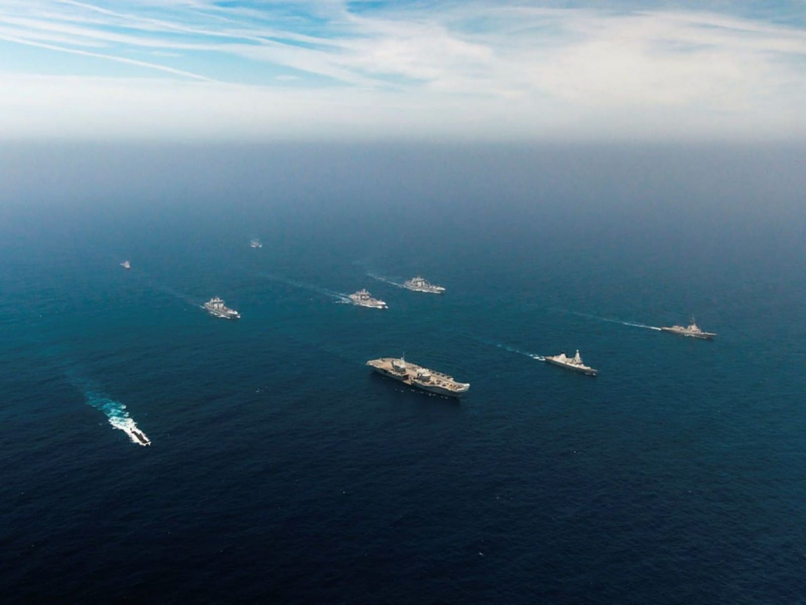 UK Carrier Strike Group led by HMS Prince of Wales.