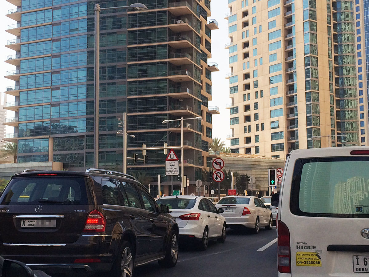 Traffic at Dubai Marina