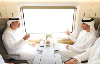 Thani Al Zeyoudi takes Etihad Rail train ride from Dubai to Fujairah