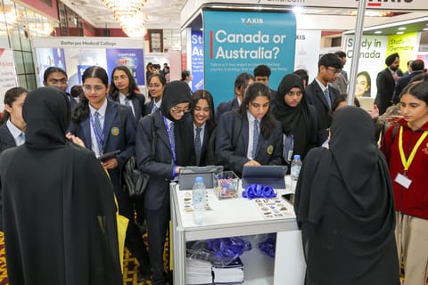 Students from various schools in Abu Dhabi are exploring courses and universities at Edufair 
