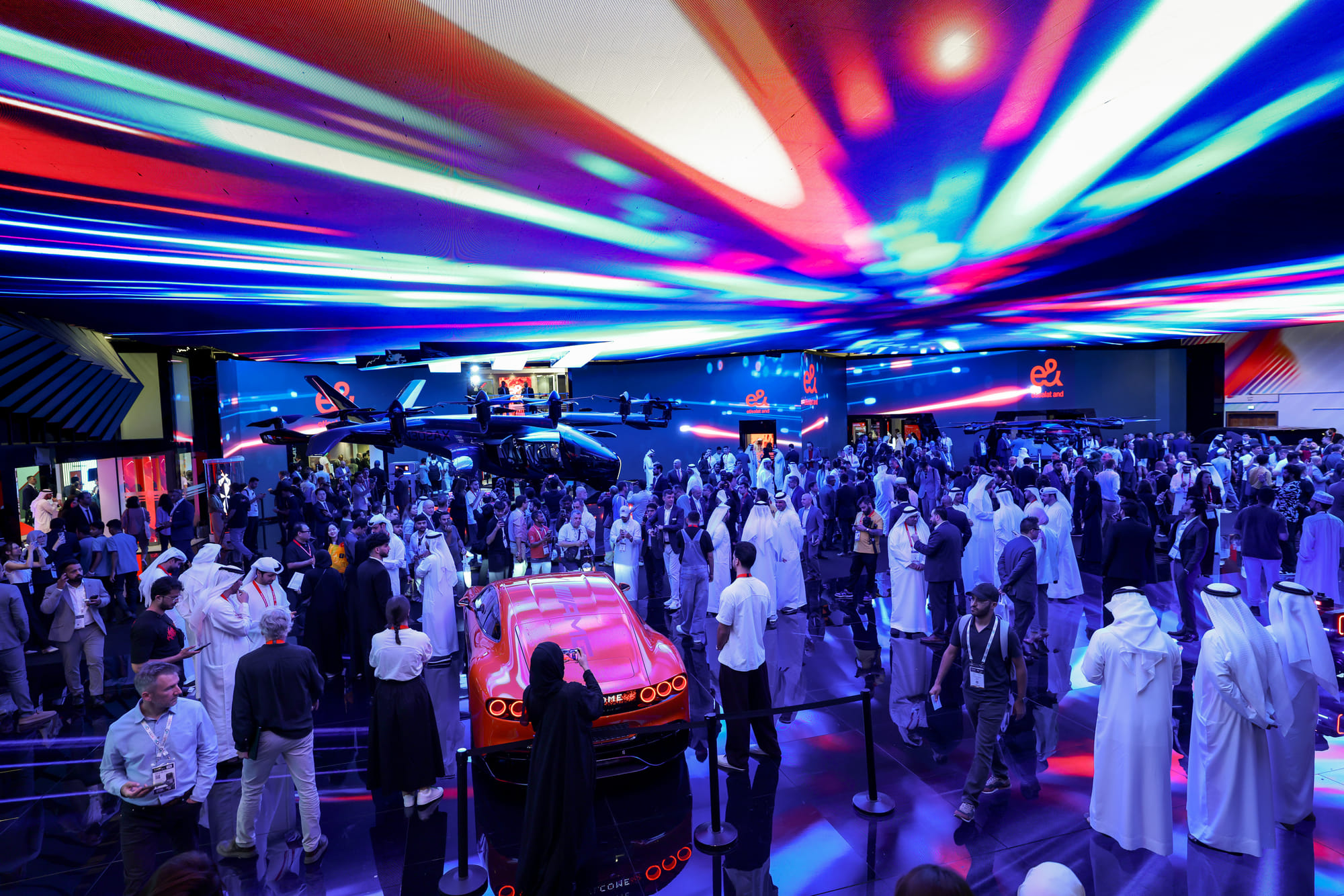 Dubai is buzzing as Gitex Global 2025 kicks off at the Dubai World Trade Centre, with global leaders and tech enthusiasts descending on the city. Above, visitors at E& pavilion on the opening day of Gitex Global 2025 at Dubai World Trade Centre.
