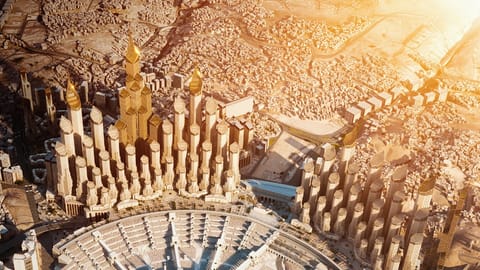 King Salman Gate is a transformative multi-use development in the holy city of Makkah. Pictured above is an artist's render of the project.  