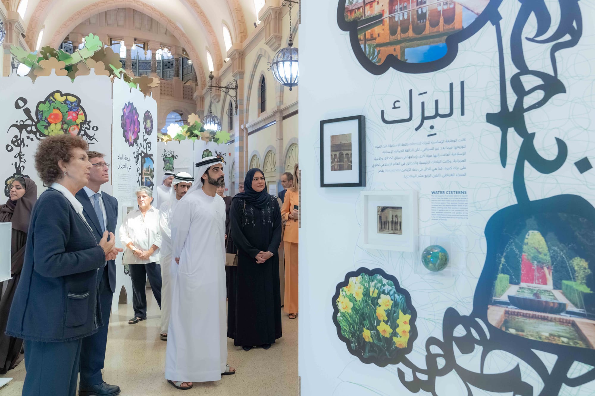Sheikh Dr Salem bin Abdulrahman Al Qasimi being briefed at the exhibition. 