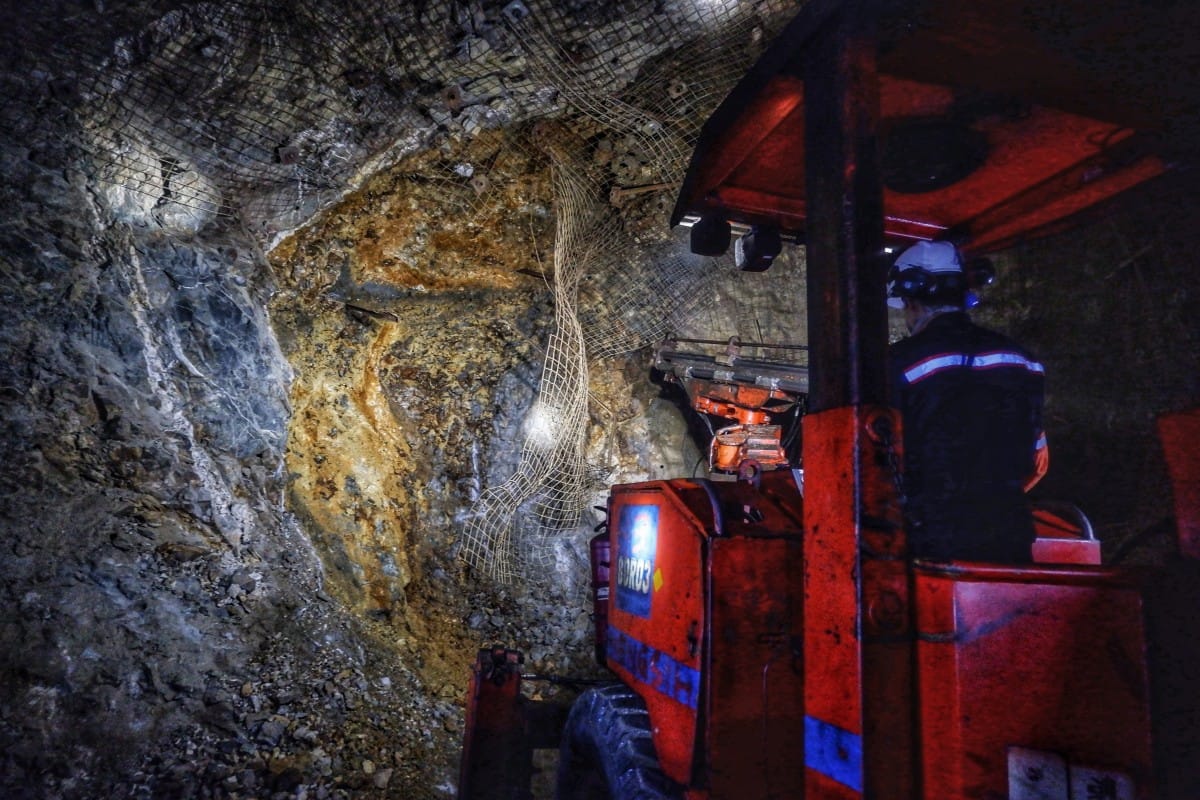 A worker operates at PT Aneka Tambang Tbk (ANTAM)’s Pongkor underground gold mine, which has an estimated reserve of about 5 tons, in Bogor, West Java, on October 16, 2025.