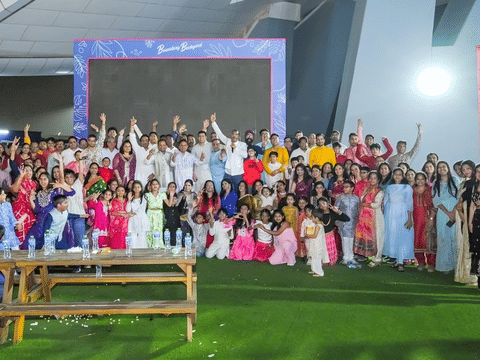 Indian families began celebrations with a cultural event at the Boundary, Abu Dhabi Cricket and Sports Hub on Saturday.
