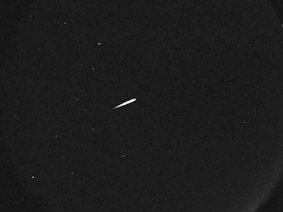 This photo provided by NASA shows a meteor from the Orionid shower on Oct. 13, 2015.