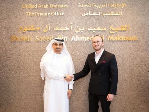 Hisham Al Gurg, CEO of Seed Group and The Private Office of Sheikh Saeed bin Ahmed Al Maktoum; Ruben Miessen, CEO & Co-Founder at LEGALFLY.