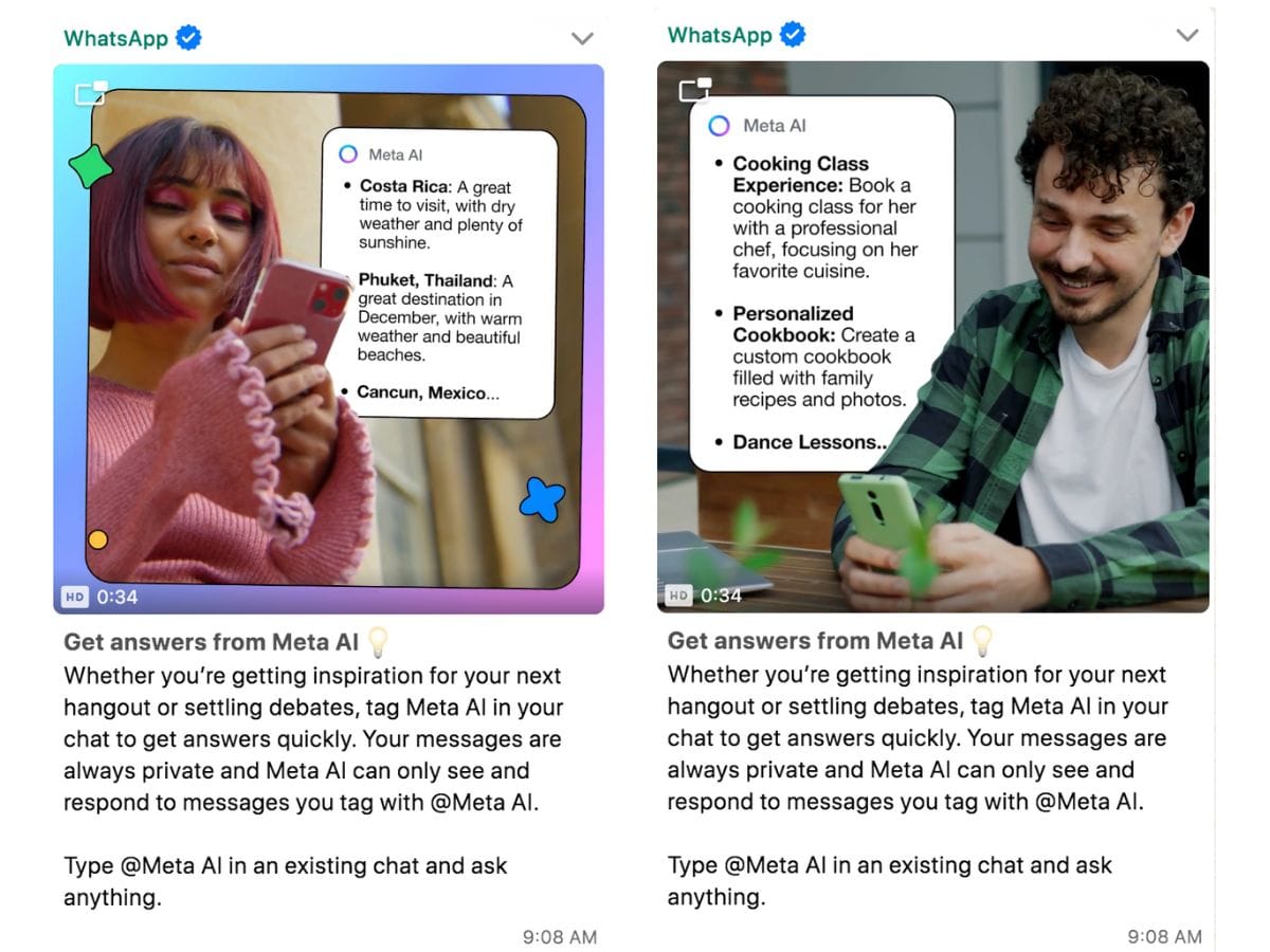 AI chat feature reflects Meta's broader push to integrate AI into Facebook, Instagram and WhatsApp.