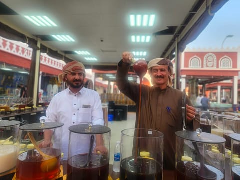 The Yemen pavilion is the place to be for some good honey. 