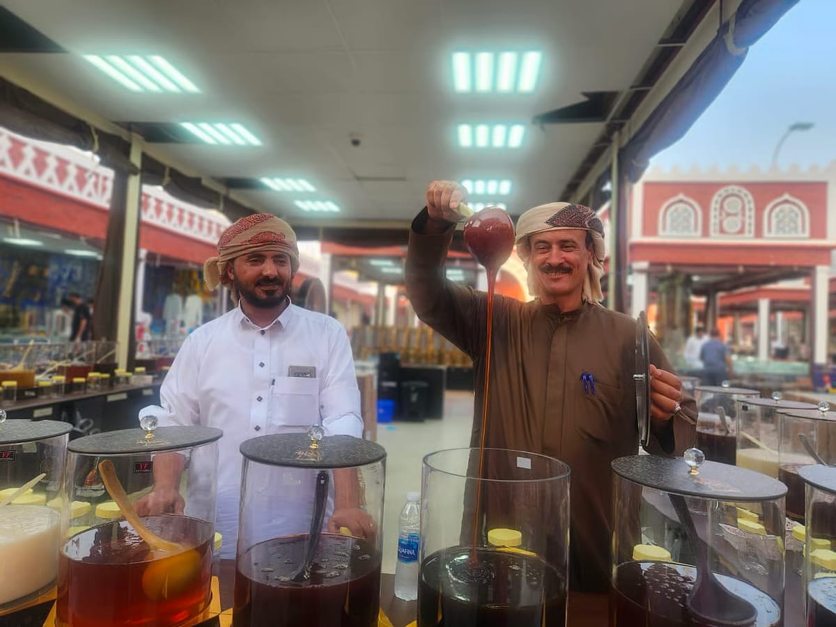 The Yemen pavilion is the place to be for some good honey.