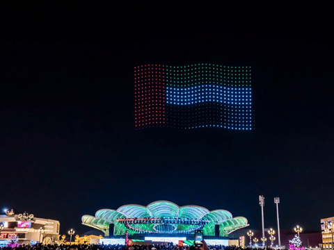 The drone show will light up the night sky