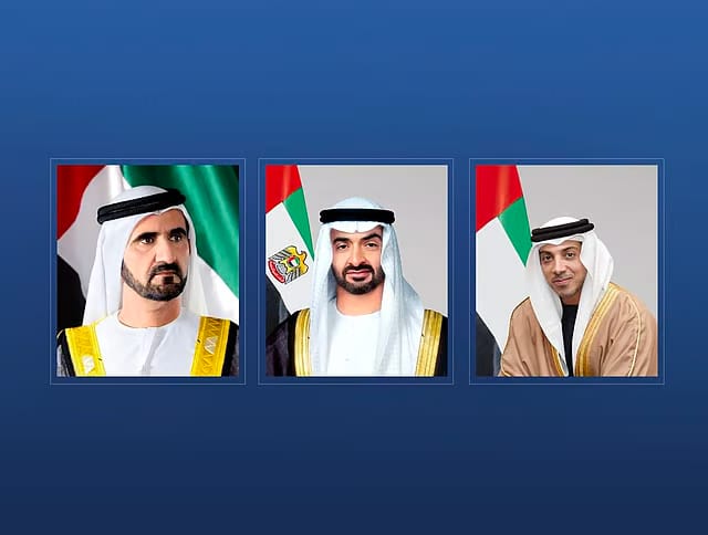 Sheikh Mohamed, Sheikh Mohammed, and Sheikh Mansour send condolences.