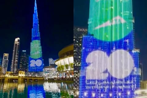 Burj Khalifa displayed a special show to mark the 20th anniversary of RTA. 