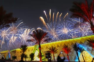 Fireworks and drones illuminate Egypt’s museum opening