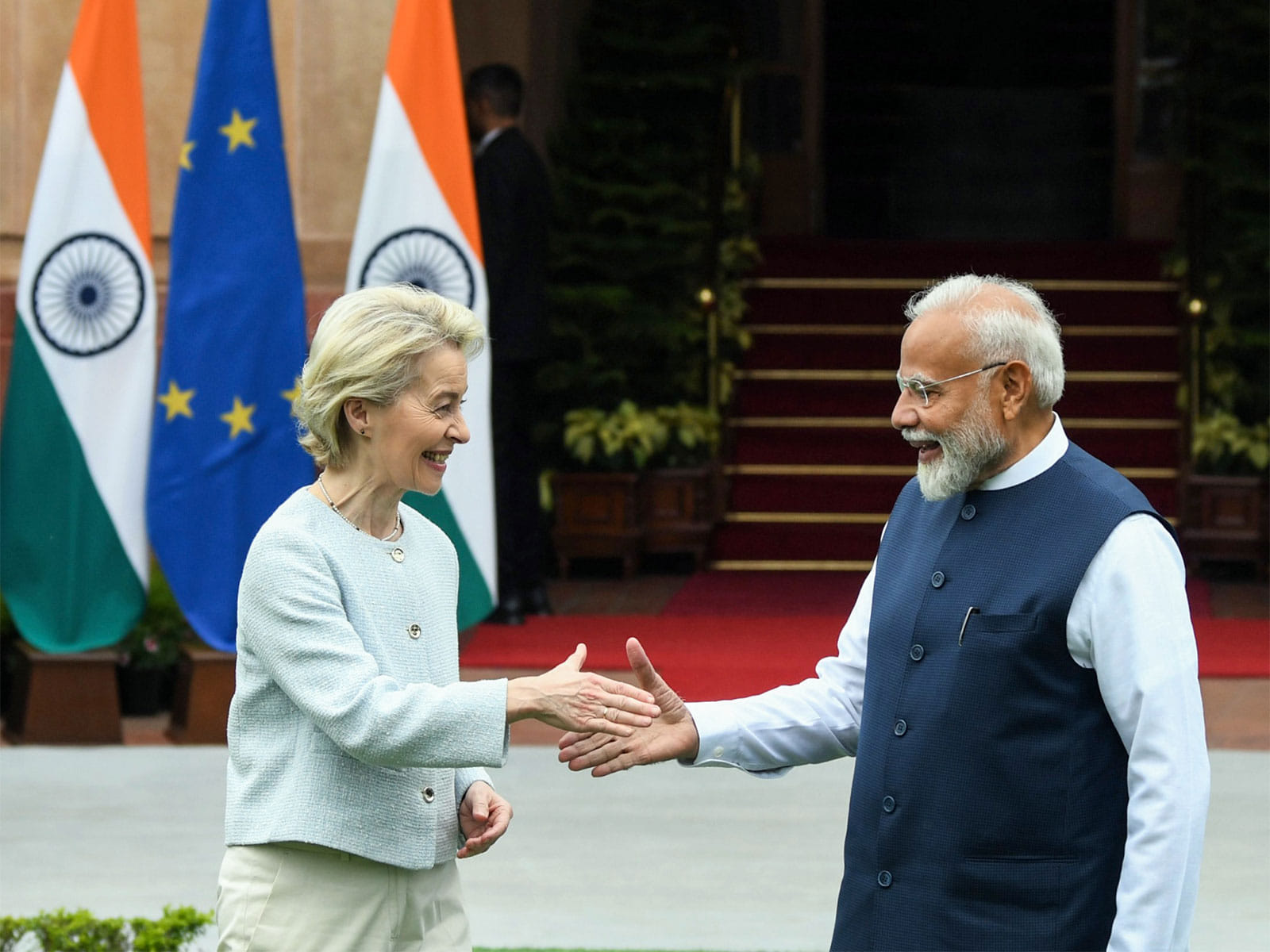 India PM with Modi with EU President Ursula von der Leyen.