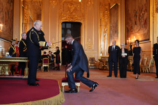 Bend a knee like Beckham: Soccer legend knighted by King Charles III