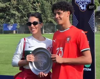 Cristiano Ronaldo Jr lifts first trophy with Portugal U16 as family watches