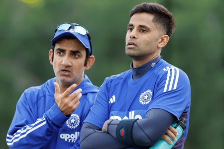 Gautam Gambhir with India T20 captain Suryakumar Yadav