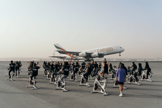 Dubai International Airport (DXB) runway turns into a spin class for Dubai Fitness Challenge
