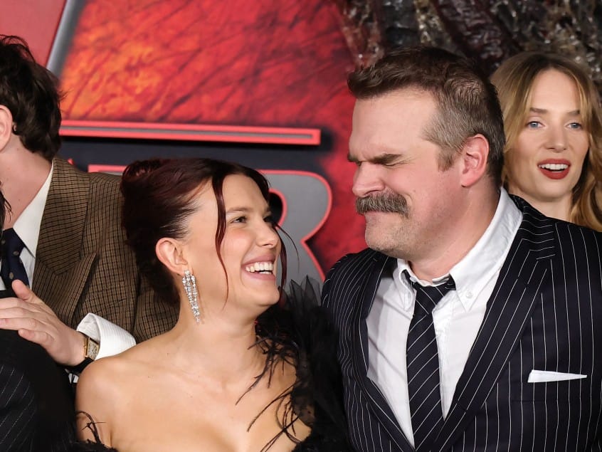 Millie Bobby Brown and David Harbour 