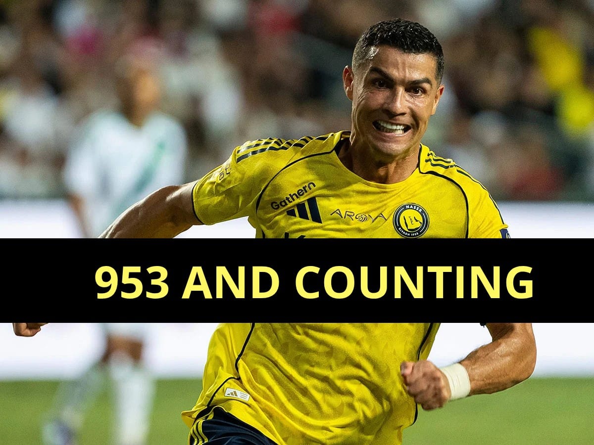 Cristiano Ronaldo celebrating a goal 