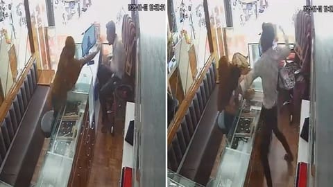 Viral: Woman tries to rob jewellery shop with chilli powder, gets 17 slaps in 20 seconds