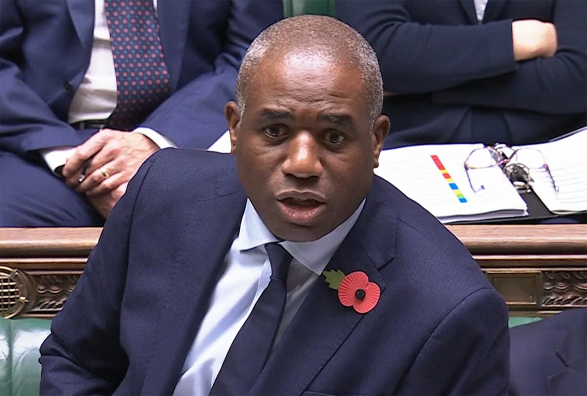 A video grab from footage broadcast by the UK Parliament's Parliamentary Recording Unit (PRU) shows Britain's Justice Secretary and deputy Prime Minister David Lammy as he makes a statement to MPs, after prisoners were accidentally released from prison, in the House of Commons in London, on November 11, 2025.
