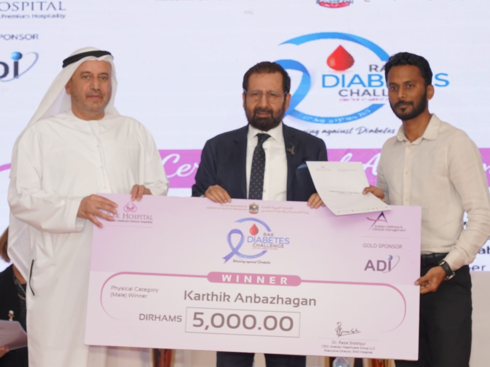 Indian expat Karthik Anbazhagan from Dubai emerged as the top winner in the male category.