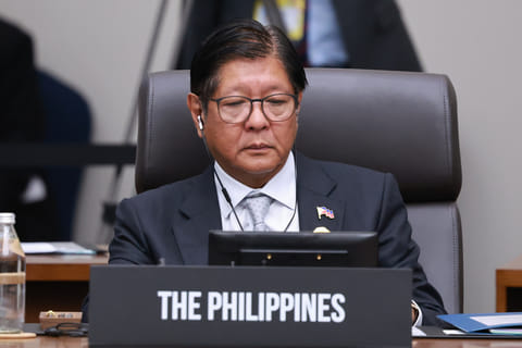 Philippines President Ferdinand Marcos Jr. attends at the Asia-Pacific Economic Cooperation (APEC) Economic Leaders' Meeting in Gyeongju, South Korea, Saturday, Nov. 1, 2025. 