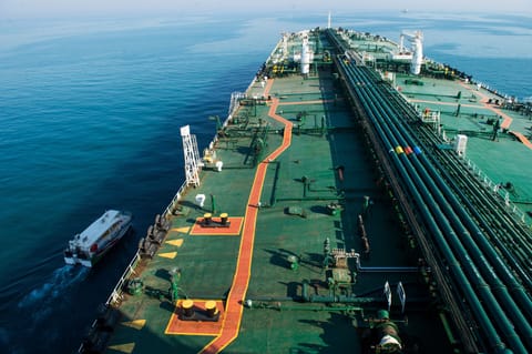 A crude oil tanker. Roughly a dozen vessels have been chartered to ship crude to India from countries including Saudi Arabia, Kuwait, Iraq and the United Arab Emirates and ferry it across the Arabian Sea, according to shipbroker reports. 