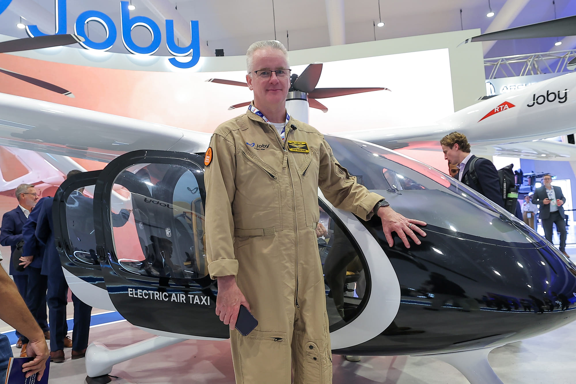 Peter “Wizzer” Wilson, Joby test pilot during an interview at Dubai Airshow 2025. 