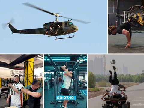 Clockwise from top left: Samer Madi, Abdulrahman Makhlouf, Abdullah Al Hattawi and Ammar Alkhudairi (quad bike sole touches), Yazan Saleh and Yaser Zeyad.