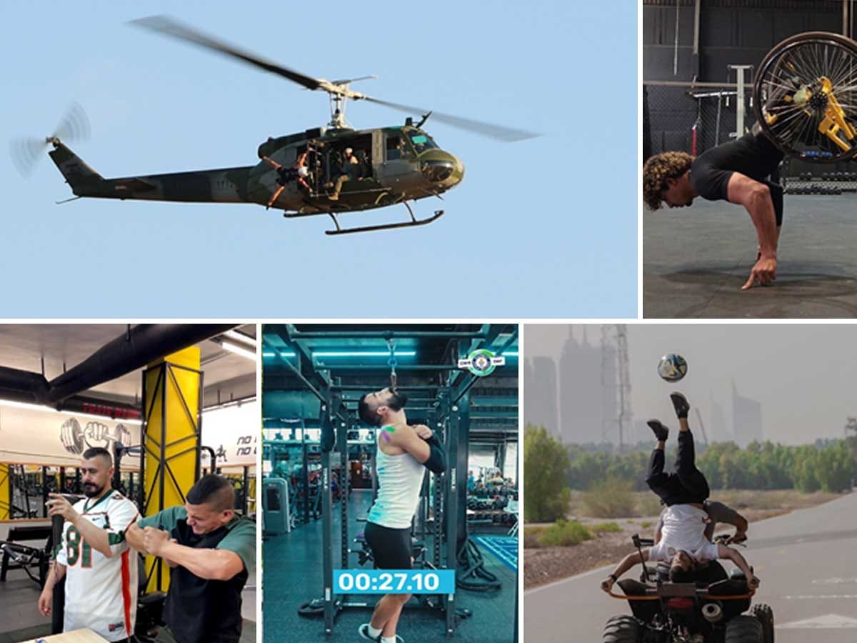 Clockwise from top left: Samer Madi, Abdulrahman Makhlouf, Abdullah Al Hattawi and Ammar Alkhudairi (quad bike sole touches), Yazan Saleh and Yaser Zeyad.