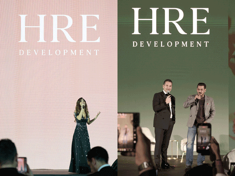 Nancy Ajram and Salman Khan at the launch of Sakura Gardens in Dubai. 