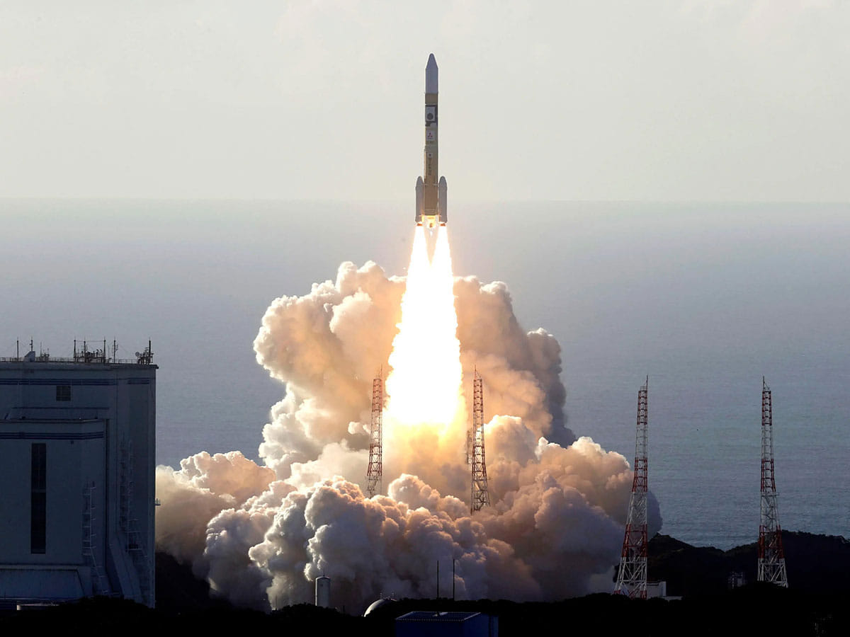 An H2A rocket carrying Hope, a Mars orbiter developed by the UAE, takes off from Tanegashima Space Centre in Kagoshima Prefecture, southwestern Japan, on July 20, 2020. 