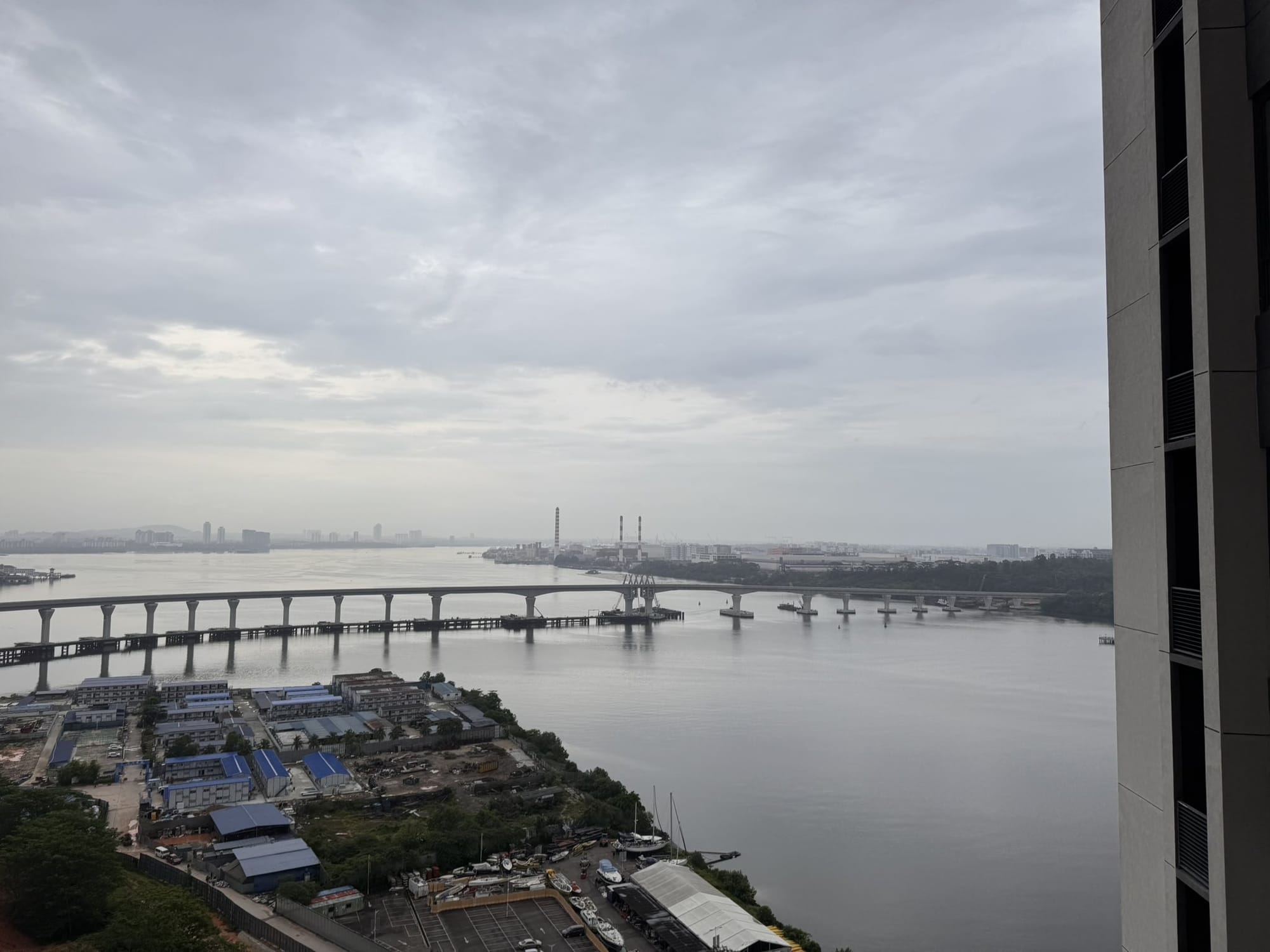 A view of the under-construction Johor Bahru-Singapore Rapid Transit System (RTS) Link.