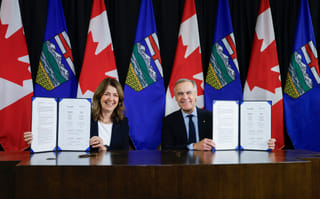Canada's prime minister and Alberta's premier sign pipeline deal that could reverse oil tanker ban