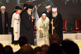 Pope in Lebanon asks for ‘divine gift of peace’ alongside country’s Christian and Muslim leaders