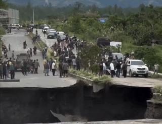 Video: Road collapses in Indonesia amid Southeast Asia's deadly floods