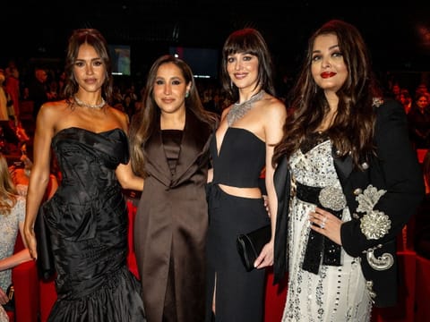 Jessica Alba, Jomana Alrashid, Dakota Johnson and Aishwarya Rai Bachchan attend the opening ceremony of the 5th edition of the Red Sea Film Festival in Jeddah, Saudi Arabia, on December 4, 2025.