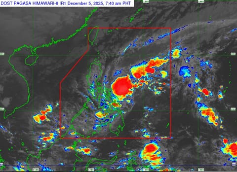 As of 7.40am on Friday (December 5, 2025), Tropical Depression Wilma, the 23rd to hit the country in 2025, is seen just off eastern Visayas and Catanduanes island.