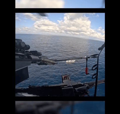 The latest update featured images of Coast Guard personnel firing a warning shot, boarding a go-fast boat, seizing packages, and coordinating with partners, captioned: Coast Guard law enforcement teams stopped another go-fast in the Eastern Pacific loaded with cocaine. 