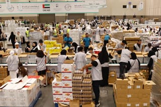 Sheikh Mohammed’s ship for Gaza: UAE residents, officials unite to pack 10 million meals