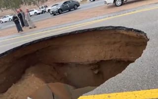 Watch: Heavy rain triggers landslide in Tabuk, road closed for safety